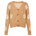 Casual Floral Knitted Cardigan