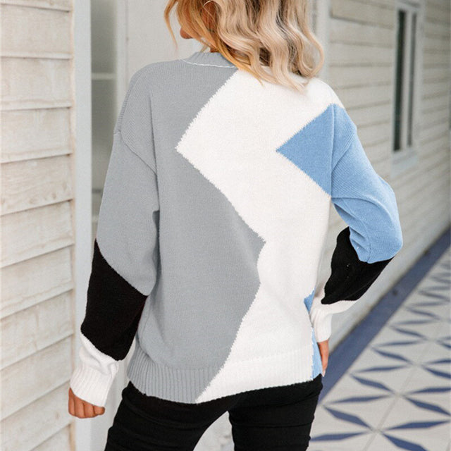 Kontrast kolorowy sweter