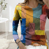 Farverig T-Shirt Med Geometrisk Print