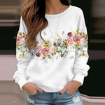 Afslappet blomsterprint sweatshirt