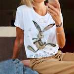 Rabbit druk Casual T-shirt