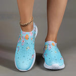 Butterfly Print Slip-On Shoes