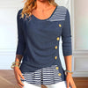 Casual Striped Patchwork Blouse