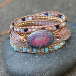 Ręcznie robiona kolorowa bransoletka z kamienia naturalnego