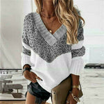 Lampart drukujący patchwork Sweter