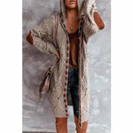 Swichic Coats Khaki / S Casual Hooded Long Cardigan
