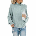 Swichic Sweaters Blue / S Casual Knitted Solid Pullover