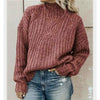 Swichic Sweaters Coffee / S Casual Solid Knitted Sweater